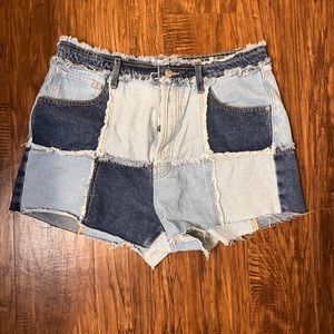 Denim Button Up Shorts
